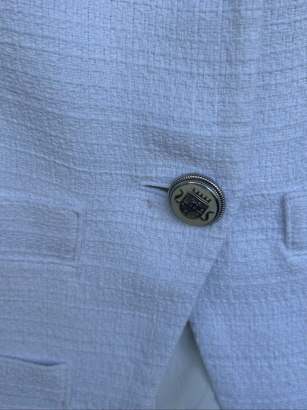 Veronica Beard Tamara White Textured Blazer Vest Size 8 - Picture 9 of 11